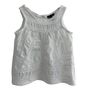 AQUA White Cotton EMBROIDERED TOP 
With open back XS